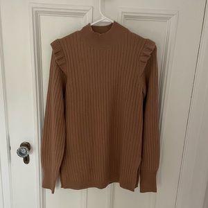 Brown RW&Co sweater with cute shoulder detail